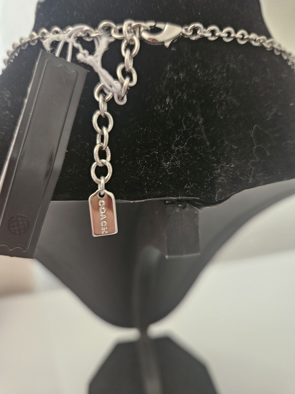 Coach Silver-Tone Heart & Charm Drop Necklace - Picture 3 of 4